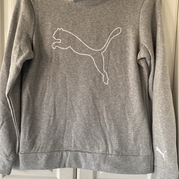 PUMA ladies sweatshirt, grey with puma logo outline - Picture 4 of 14